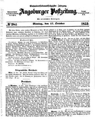 Augsburger Postzeitung Montag 17. Oktober 1853