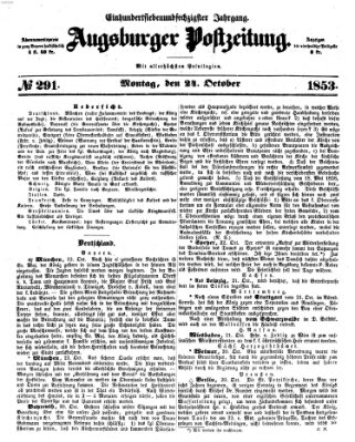 Augsburger Postzeitung Montag 24. Oktober 1853