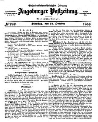 Augsburger Postzeitung Dienstag 25. Oktober 1853