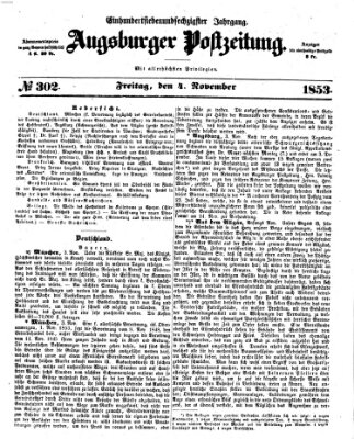 Augsburger Postzeitung Freitag 4. November 1853