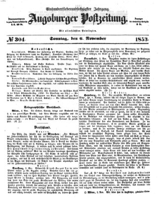 Augsburger Postzeitung Sonntag 6. November 1853