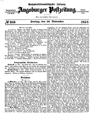 Augsburger Postzeitung Freitag 18. November 1853