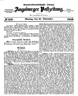 Augsburger Postzeitung Montag 21. November 1853