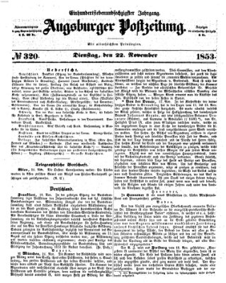 Augsburger Postzeitung Dienstag 22. November 1853