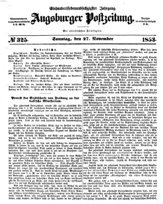 Augsburger Postzeitung Sonntag 27. November 1853