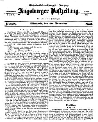 Augsburger Postzeitung Mittwoch 30. November 1853