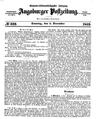 Augsburger Postzeitung Sonntag 4. Dezember 1853