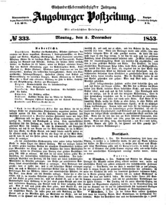 Augsburger Postzeitung Montag 5. Dezember 1853