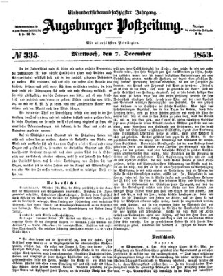 Augsburger Postzeitung Mittwoch 7. Dezember 1853