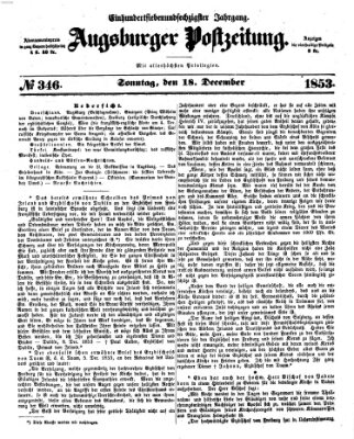 Augsburger Postzeitung Sonntag 18. Dezember 1853