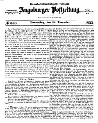 Augsburger Postzeitung Donnerstag 29. Dezember 1853