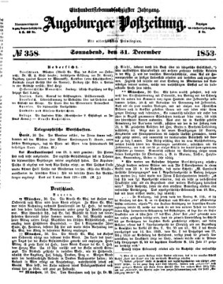 Augsburger Postzeitung Samstag 31. Dezember 1853