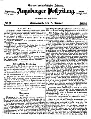 Augsburger Postzeitung Samstag 7. Januar 1854