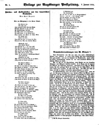 Augsburger Postzeitung Samstag 7. Januar 1854