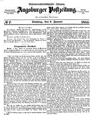 Augsburger Postzeitung Sonntag 8. Januar 1854