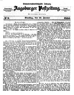 Augsburger Postzeitung Dienstag 10. Januar 1854