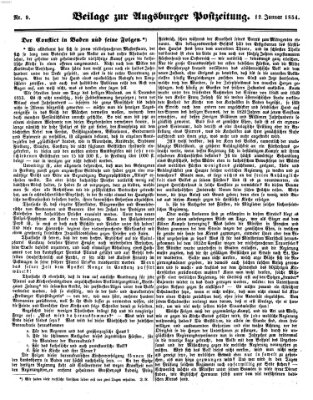 Augsburger Postzeitung Donnerstag 12. Januar 1854