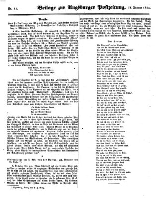 Augsburger Postzeitung Samstag 14. Januar 1854