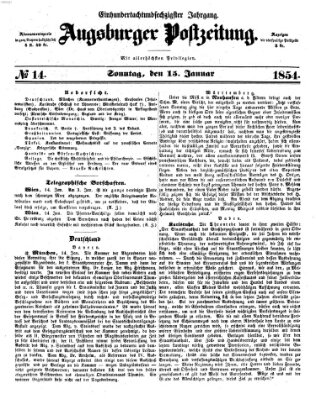 Augsburger Postzeitung Sonntag 15. Januar 1854