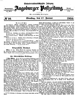 Augsburger Postzeitung Dienstag 17. Januar 1854