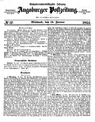 Augsburger Postzeitung Mittwoch 18. Januar 1854