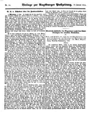 Augsburger Postzeitung Mittwoch 18. Januar 1854