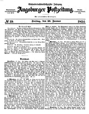 Augsburger Postzeitung Freitag 20. Januar 1854