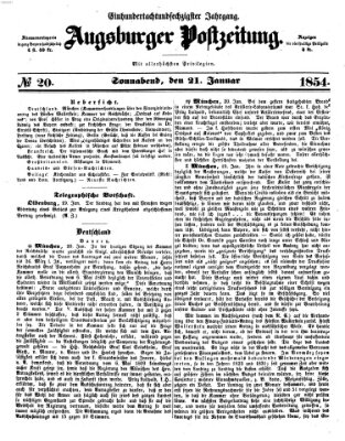 Augsburger Postzeitung Samstag 21. Januar 1854