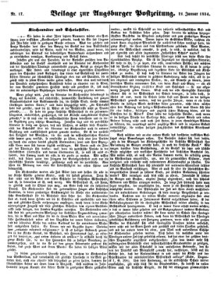 Augsburger Postzeitung Samstag 21. Januar 1854