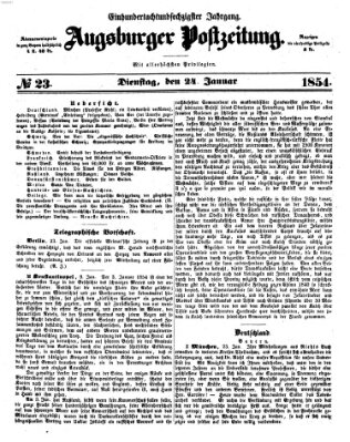 Augsburger Postzeitung Dienstag 24. Januar 1854