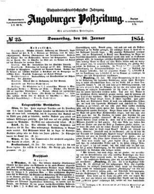 Augsburger Postzeitung Donnerstag 26. Januar 1854