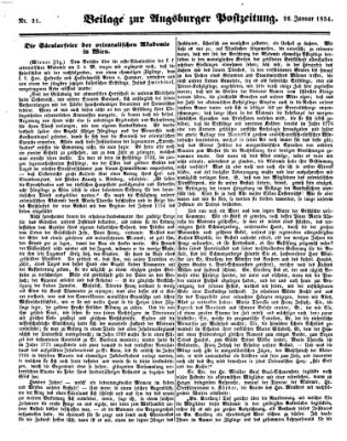 Augsburger Postzeitung Donnerstag 26. Januar 1854