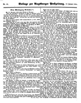 Augsburger Postzeitung Freitag 27. Januar 1854