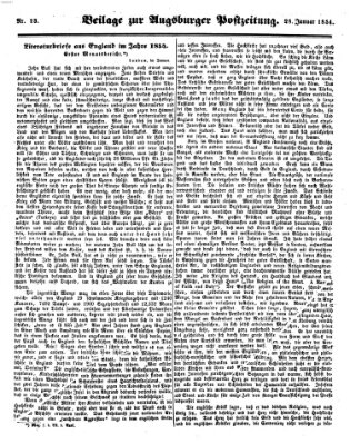 Augsburger Postzeitung Samstag 28. Januar 1854