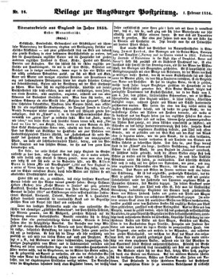 Augsburger Postzeitung Mittwoch 1. Februar 1854