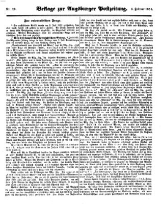 Augsburger Postzeitung Sonntag 5. Februar 1854