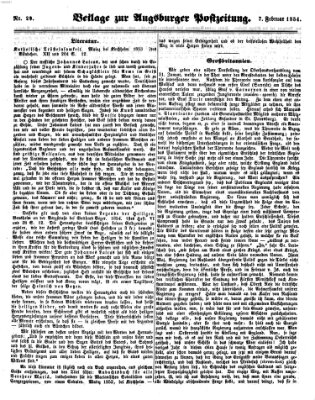 Augsburger Postzeitung Dienstag 7. Februar 1854