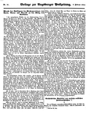 Augsburger Postzeitung Donnerstag 9. Februar 1854