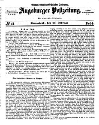 Augsburger Postzeitung Samstag 11. Februar 1854