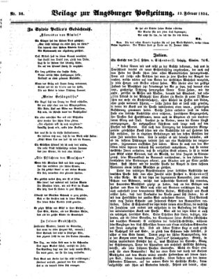 Augsburger Postzeitung Mittwoch 15. Februar 1854