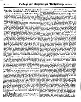 Augsburger Postzeitung Sonntag 19. Februar 1854