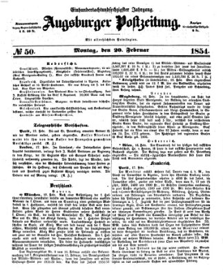 Augsburger Postzeitung Montag 20. Februar 1854