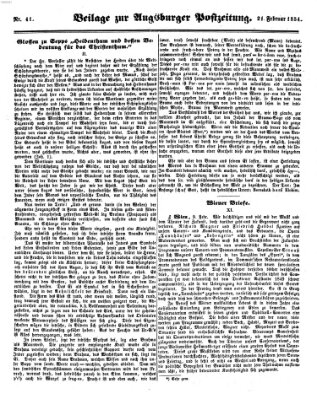 Augsburger Postzeitung Dienstag 21. Februar 1854