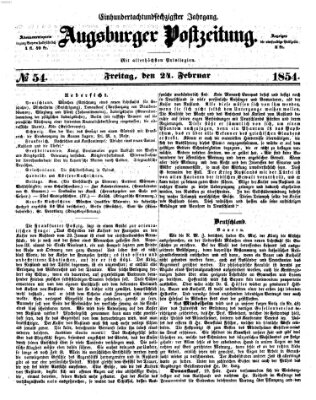 Augsburger Postzeitung Freitag 24. Februar 1854