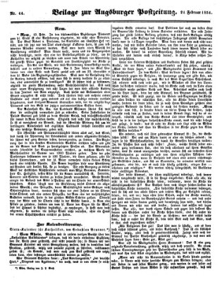 Augsburger Postzeitung Freitag 24. Februar 1854