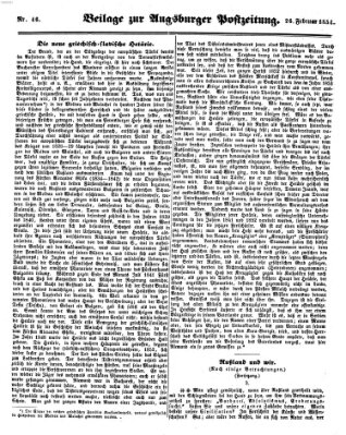 Augsburger Postzeitung Sonntag 26. Februar 1854