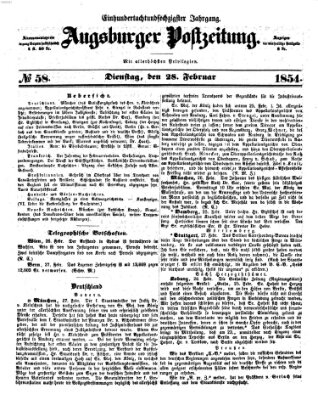 Augsburger Postzeitung Dienstag 28. Februar 1854