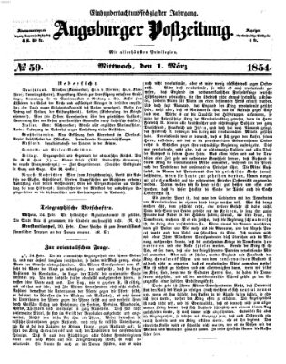 Augsburger Postzeitung Mittwoch 1. März 1854