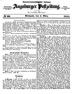 Augsburger Postzeitung Mittwoch 8. März 1854