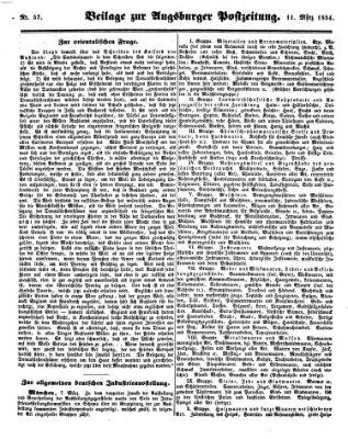 Augsburger Postzeitung Samstag 11. März 1854